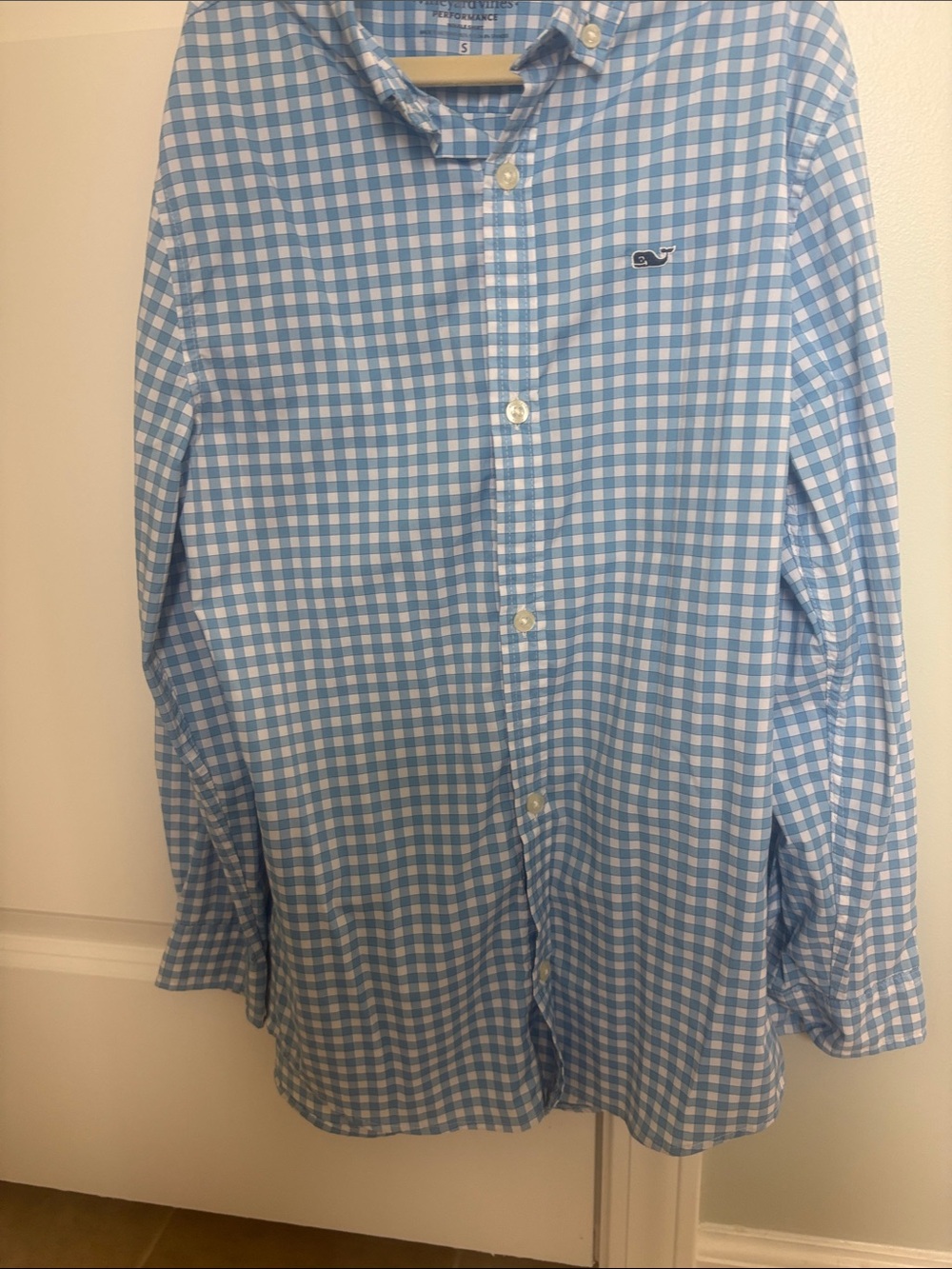 Vineyard Vines Blue and White Gingham Button-Down Shirt